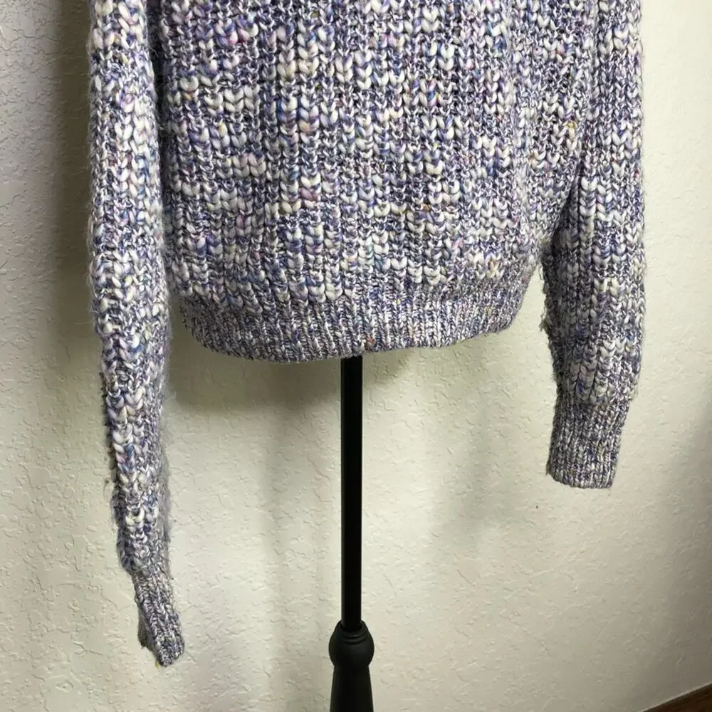 Pistola Lorena purple white confetti wool alpaca blend button cardigan Small